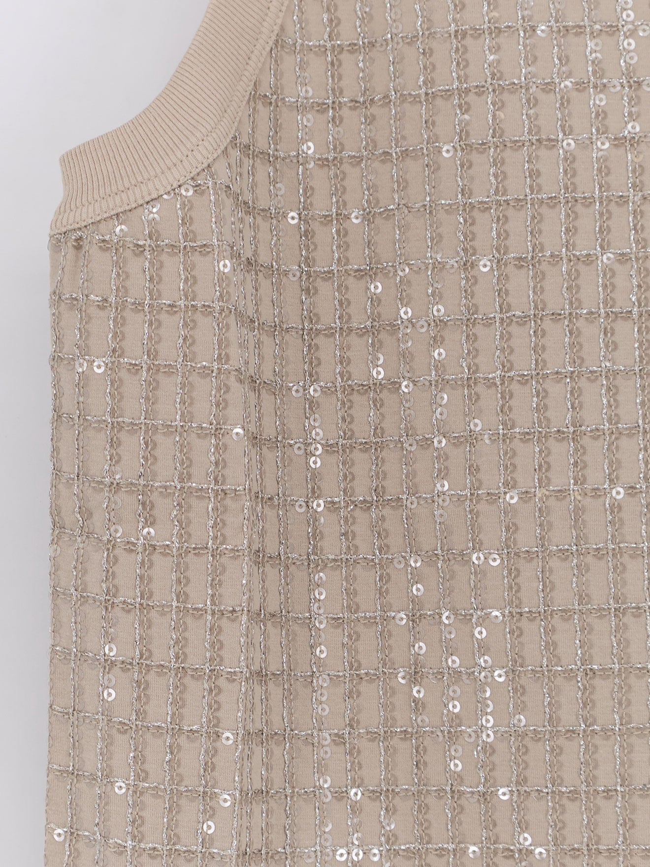 Brunello Cucinelli Women's Dazzling Pattern Jersey Tank Top White