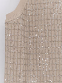 Brunello Cucinelli Women's Dazzling Pattern Jersey Tank Top White
