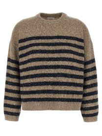 Brunello Cucinelli Dazzling Stripes Sweater Gold