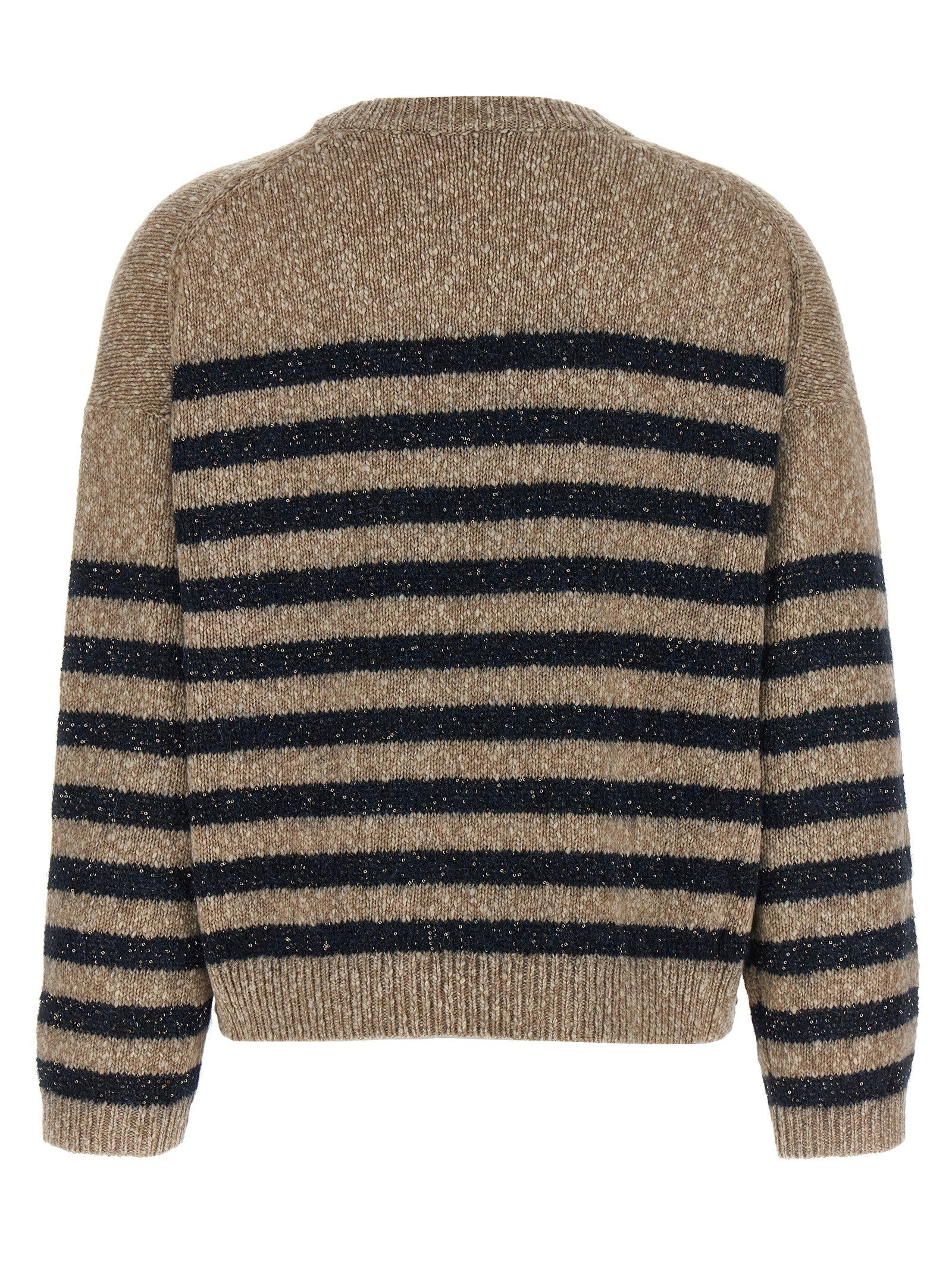 Brunello Cucinelli Dazzling Stripes Sweater Gold