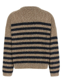Brunello Cucinelli Dazzling Stripes Sweater Gold