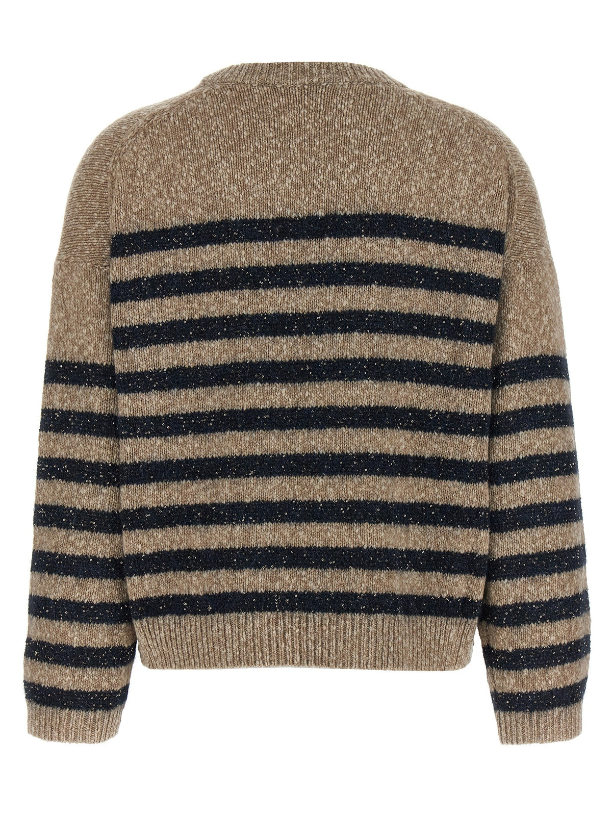 Brunello Cucinelli Dazzling Stripes Sweater Gold, view 2