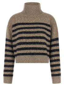 Brunello Cucinelli Dazzling Stripes Sweater Gold