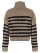 Brunello Cucinelli Dazzling Stripes Sweater Gold, view 2