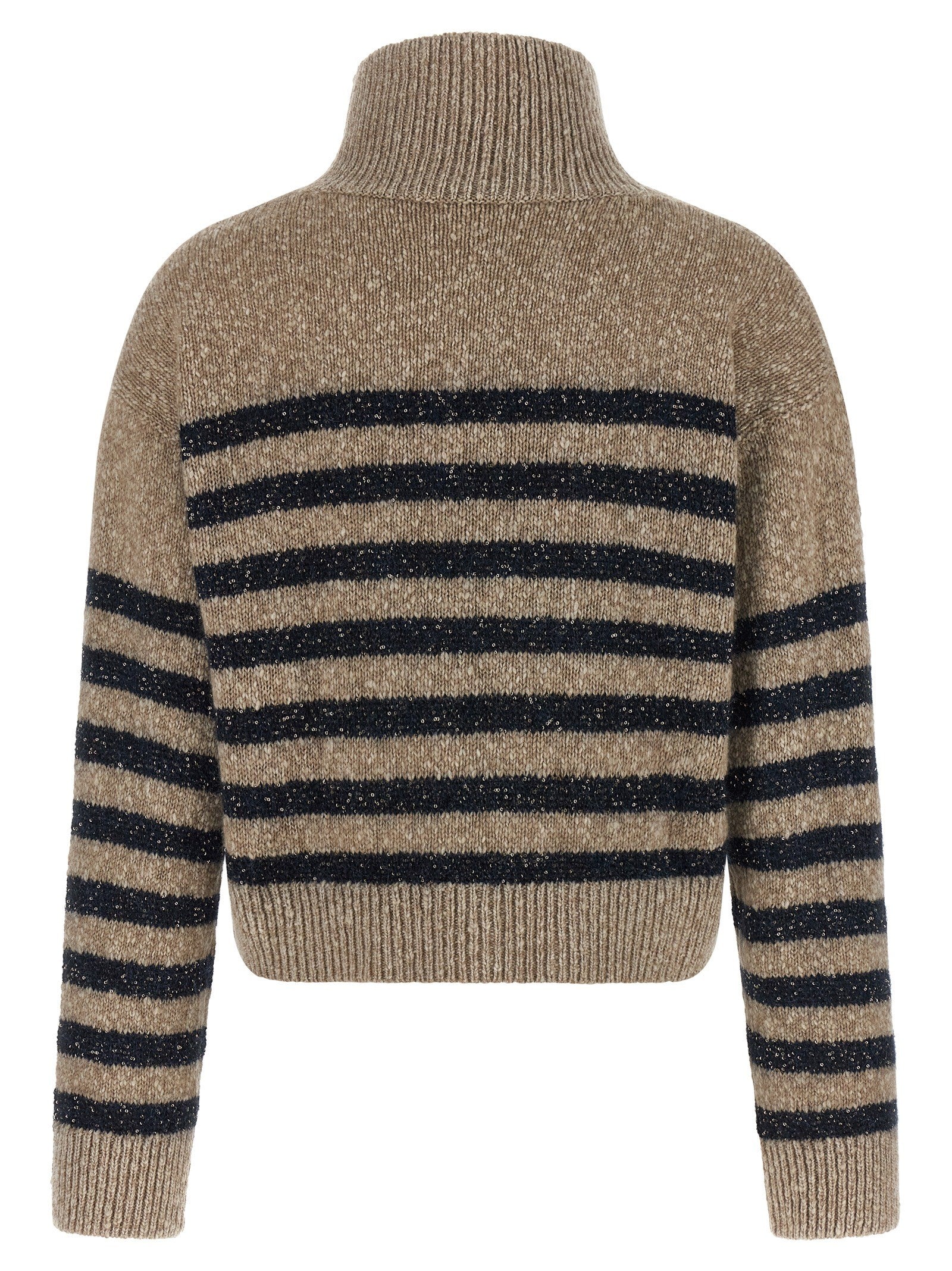 Brunello Cucinelli Dazzling Stripes Sweater Gold