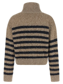Brunello Cucinelli Dazzling Stripes Sweater Gold