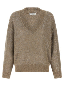 Brunello Cucinelli Dazzling Texture Sweater Beige