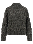 Brunello Cucinelli Dazzling Waves Sweater Grey