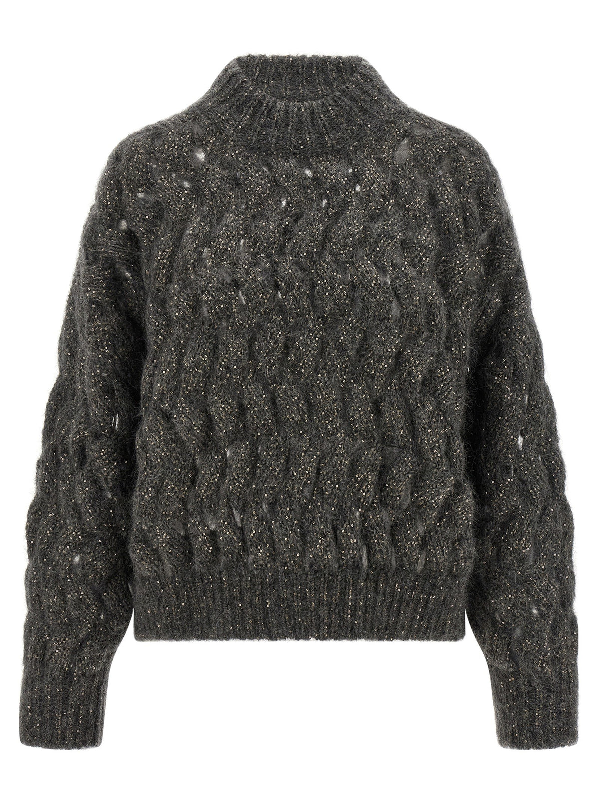 Brunello Cucinelli Dazzling Waves Sweater Grey