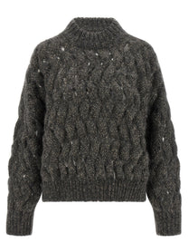Brunello Cucinelli Dazzling Waves Sweater Grey