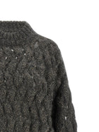 Brunello Cucinelli Dazzling Waves Sweater Grey, view 3
