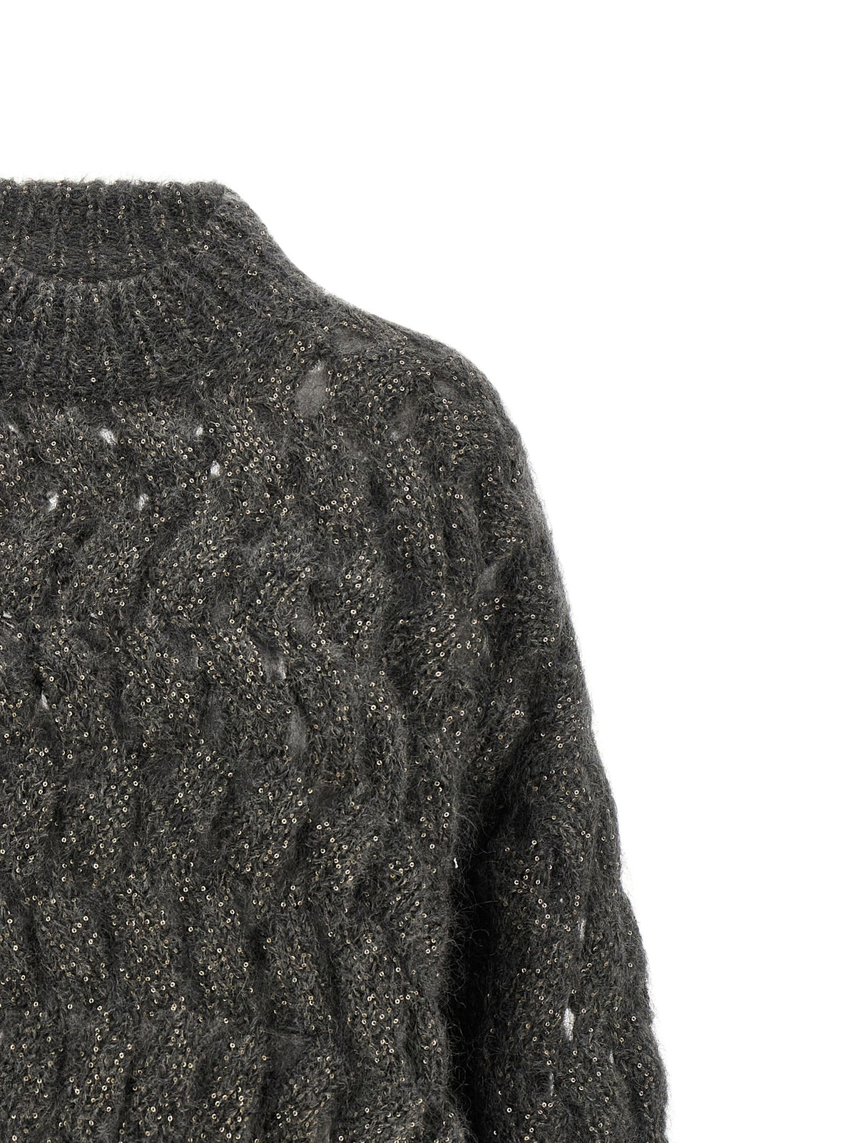 Brunello Cucinelli Dazzling Waves Sweater Grey