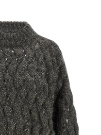 Brunello Cucinelli Dazzling Waves Sweater Grey