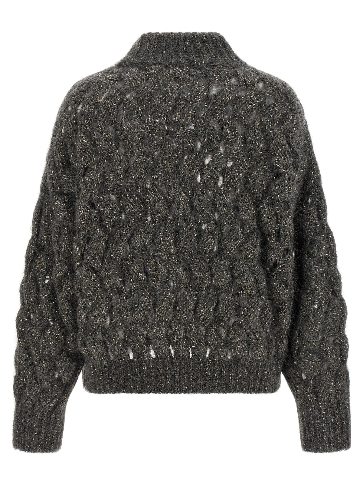 Brunello Cucinelli Dazzling Waves Sweater Grey
