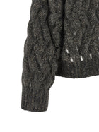 Brunello Cucinelli Dazzling Waves Sweater Grey, view 4