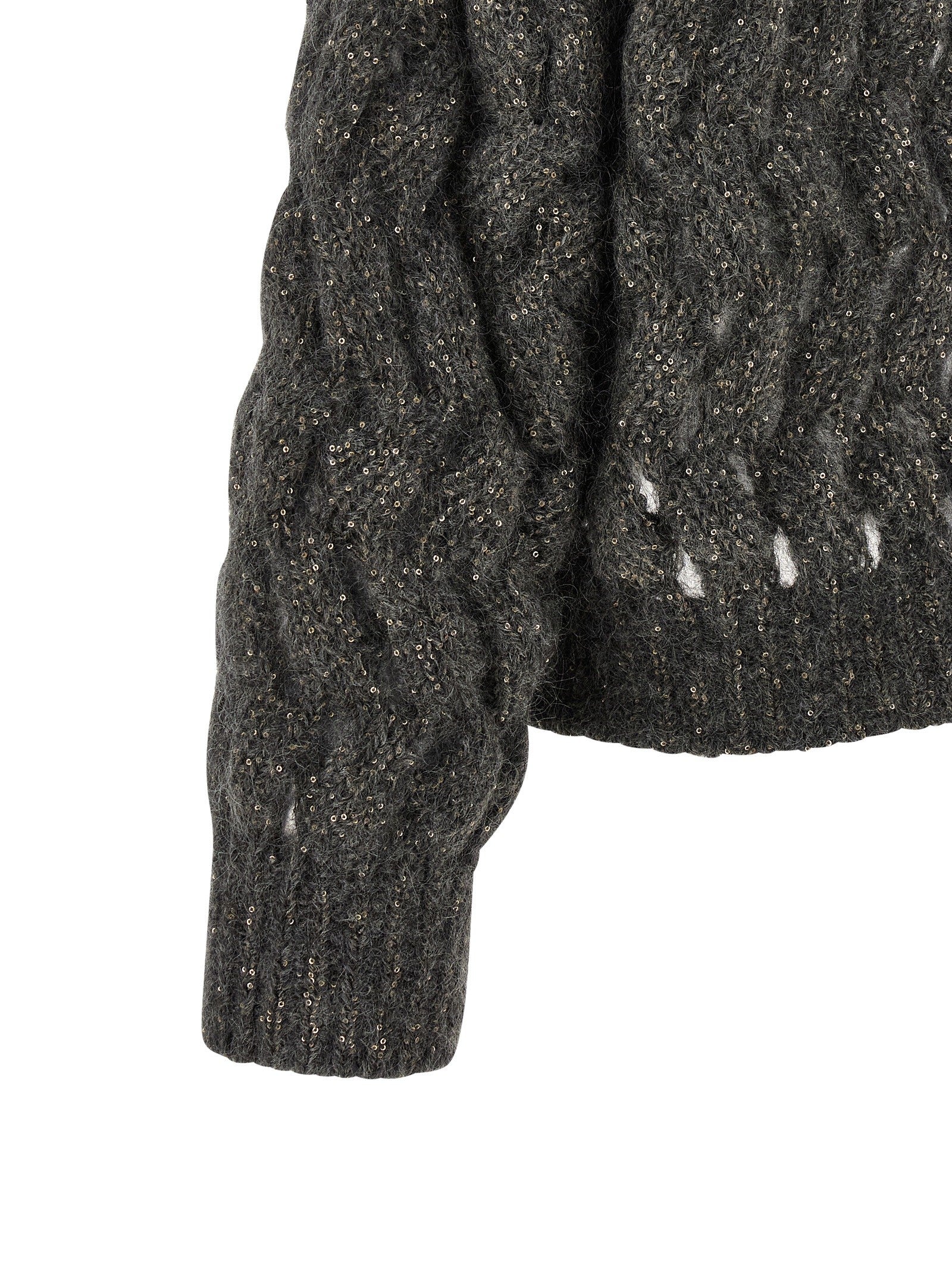 Brunello Cucinelli Dazzling Waves Sweater Grey