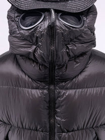 C.P. Company Men's DD Shell Explorer Lens Down Jacket in Denier Matte Micro Ripstop Nylon Black