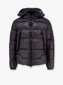 C.P. Company Men's DD Shell Explorer Lens Down Jacket in Denier Matte Micro Ripstop Nylon Black