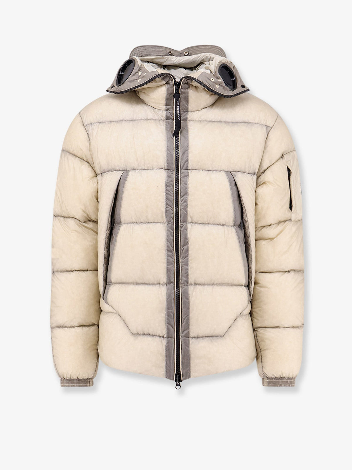 C.P. Company Men's DD Shell Explorer Lens Medium Down Jacket Silver