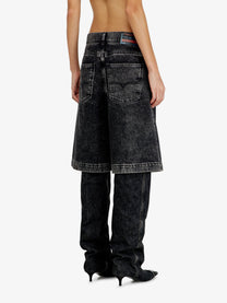 Diesel Women's DE Sire Short S2 Black Denim Bermuda Shorts Black
