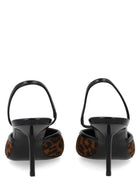 Saint Laurent Women's Décolleté Aperte Sul Retro Folie in Gros Grain Leopardato Pattern