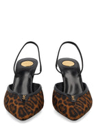 Saint Laurent Women's Décolleté Aperte Sul Retro Folie in Gros Grain Leopardato Pattern