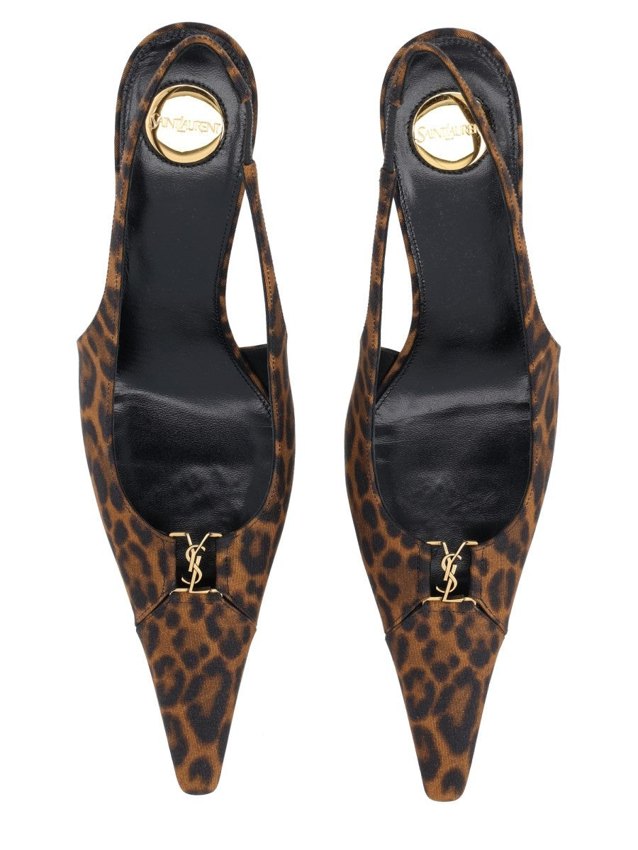Saint Laurent Women's Décolleté Babylone Breteuil in Gros Grain Pattern, view 5