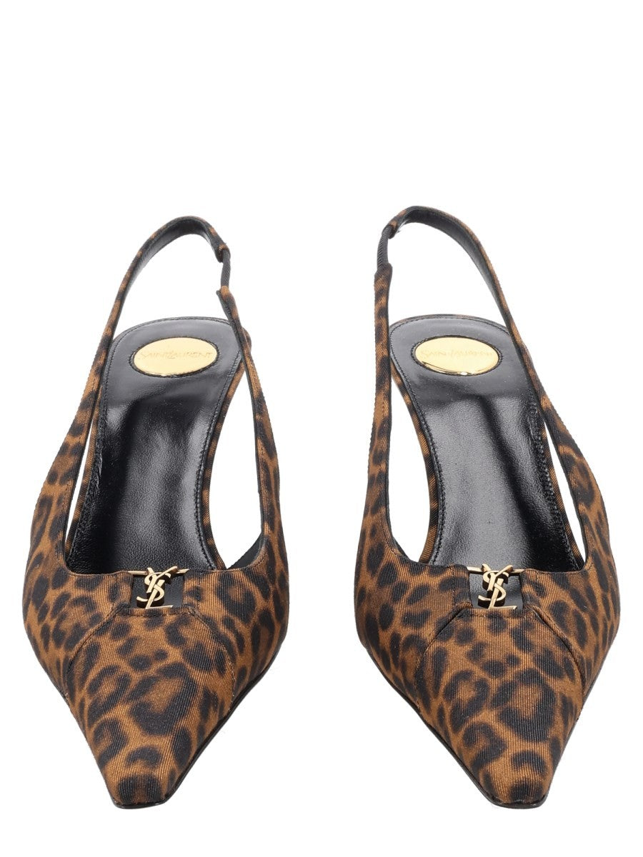 Saint Laurent Women's Décolleté Babylone Breteuil in Gros Grain Pattern, view 3