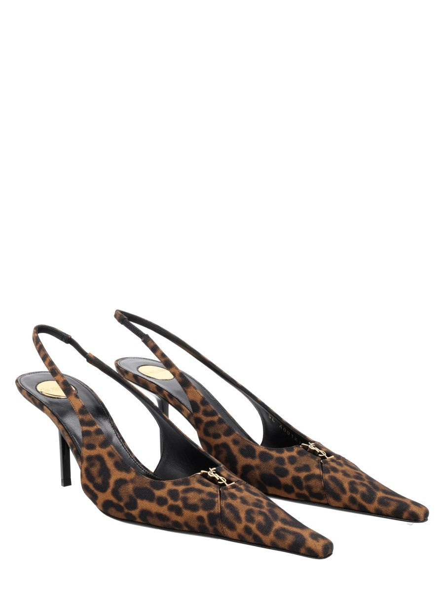 Saint Laurent Women's Décolleté Babylone Breteuil in Gros Grain Pattern, view 2