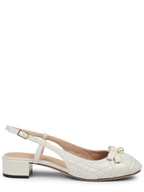 Dior Women's Décolleté Ballet in Pelle White