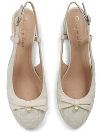Dior Women's Décolleté Ballet in Pelle White