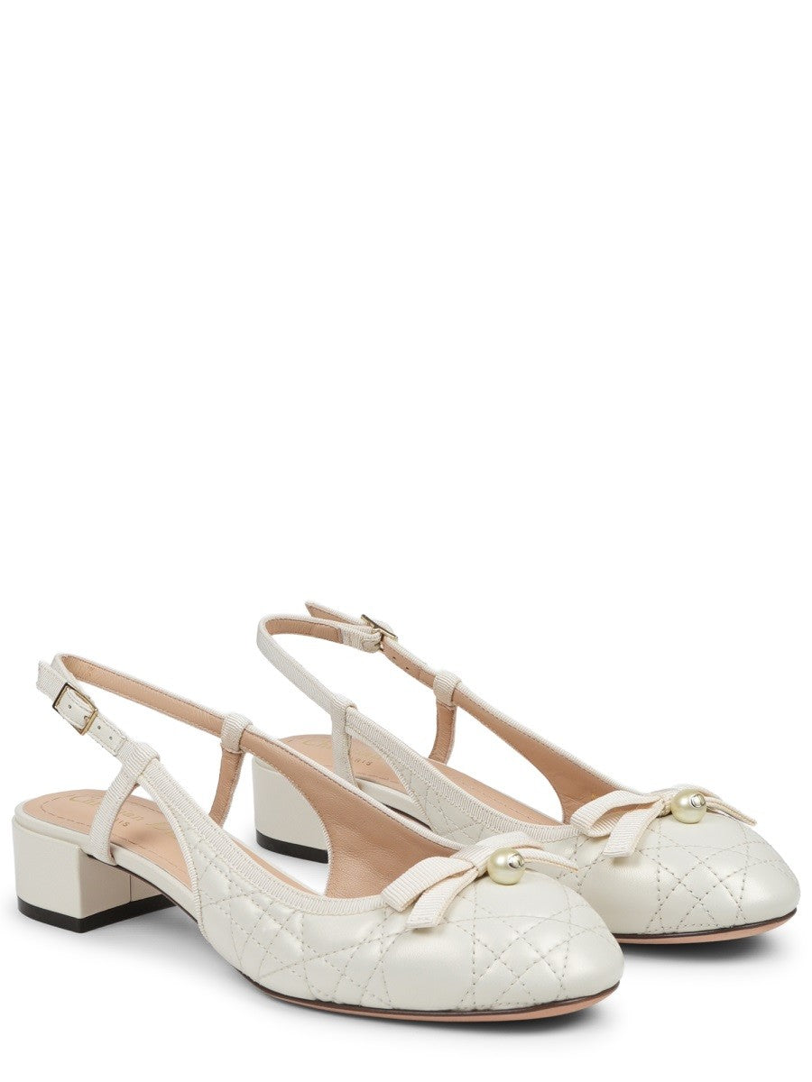 Dior Women's Décolleté Ballet in Pelle White