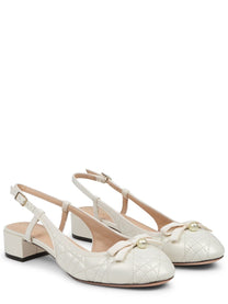 Dior Women's Décolleté Ballet in Pelle White