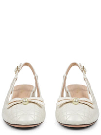Dior Women's Décolleté Ballet in Pelle White