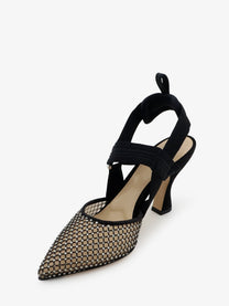 Fendi Women's Décolleté Colibrì in Mesh Suede Black