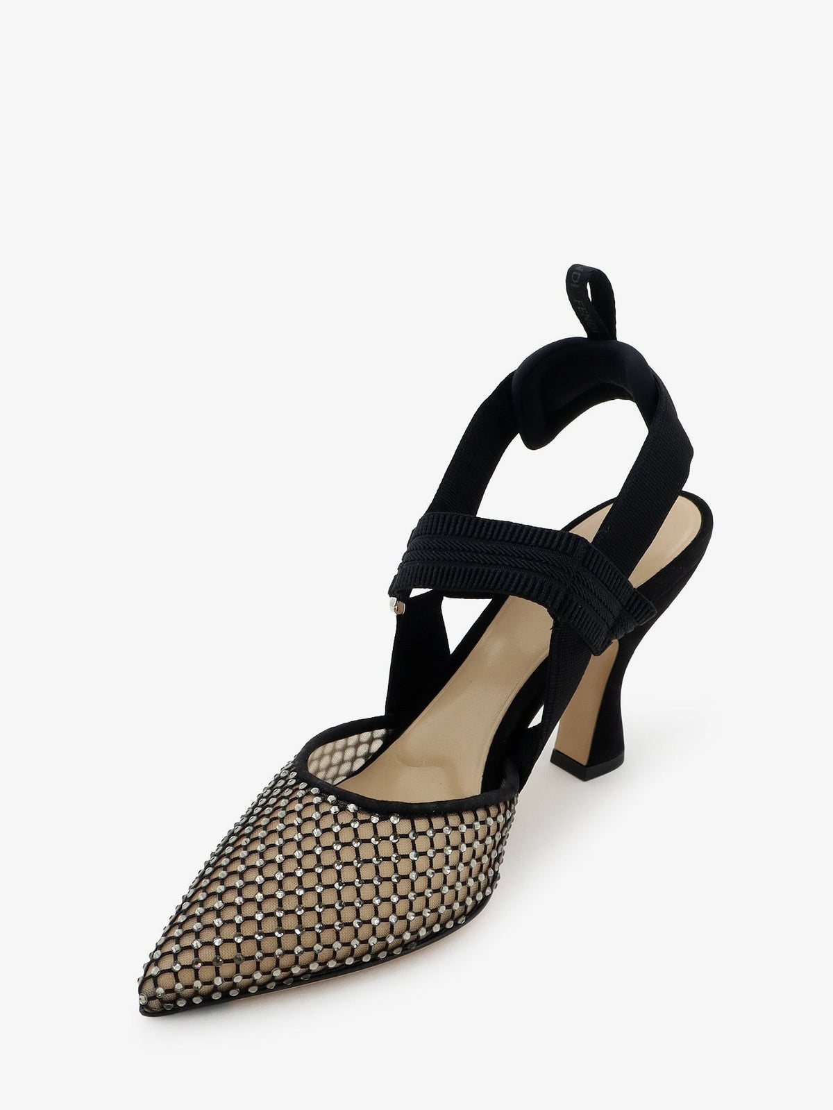 Fendi Women's Décolleté Colibrì in Mesh Suede Black, view 4