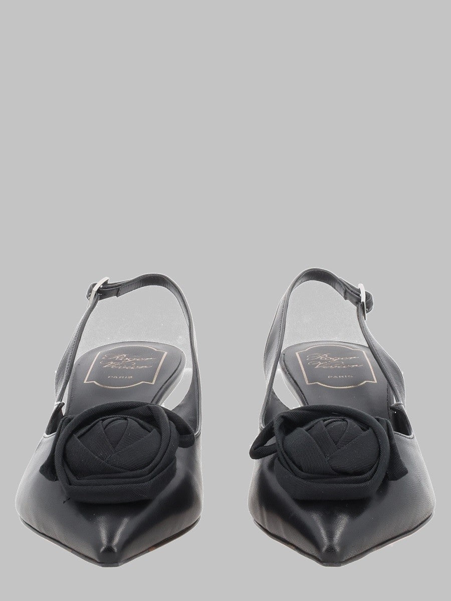 Roger Vivier Women's Écolleté Slingback Rose Vivier in Pelle Black