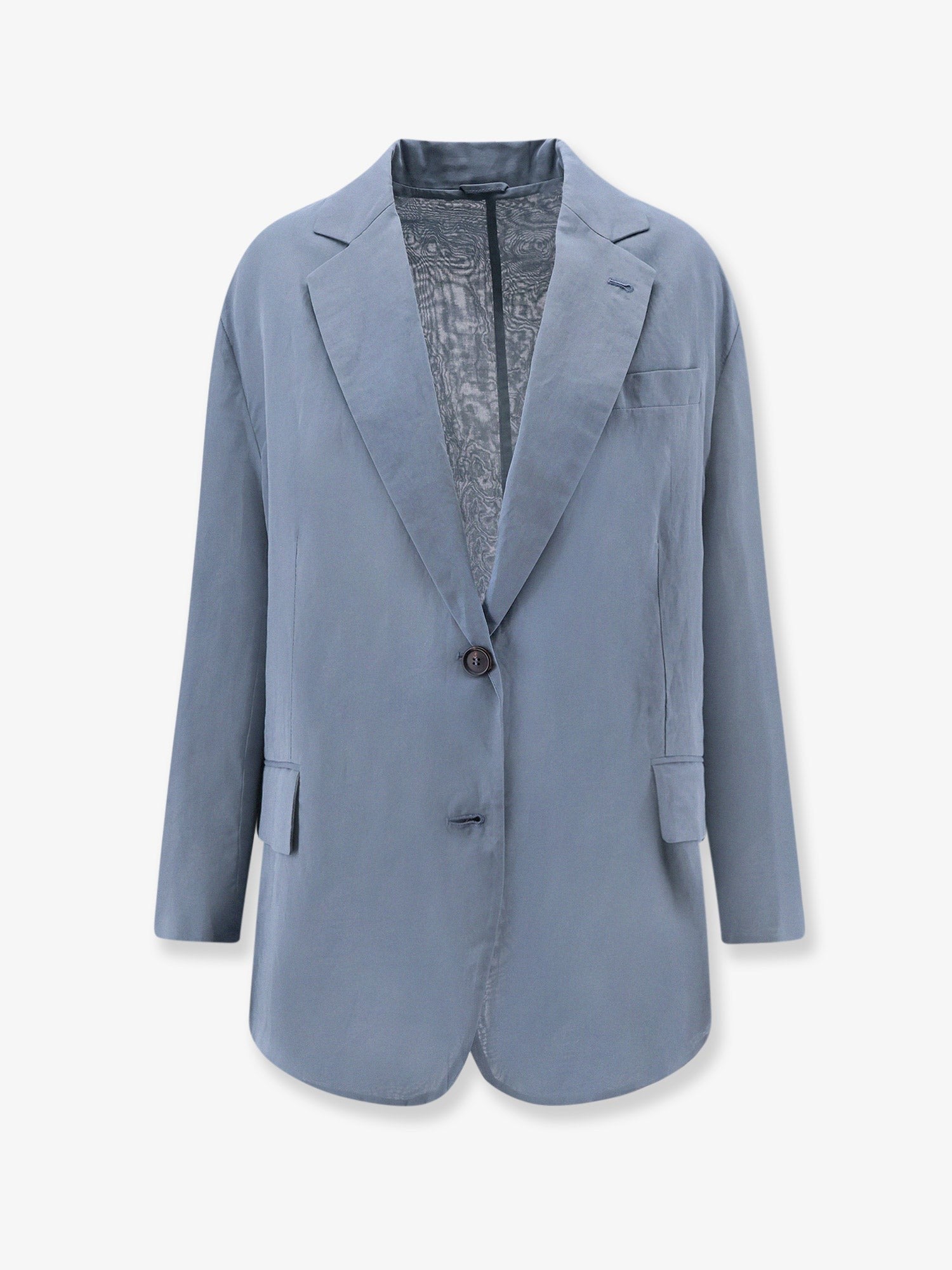 Brunello Cucinelli Women's Deconstructed Cotton Blazer Blue Brunello Cucinelli