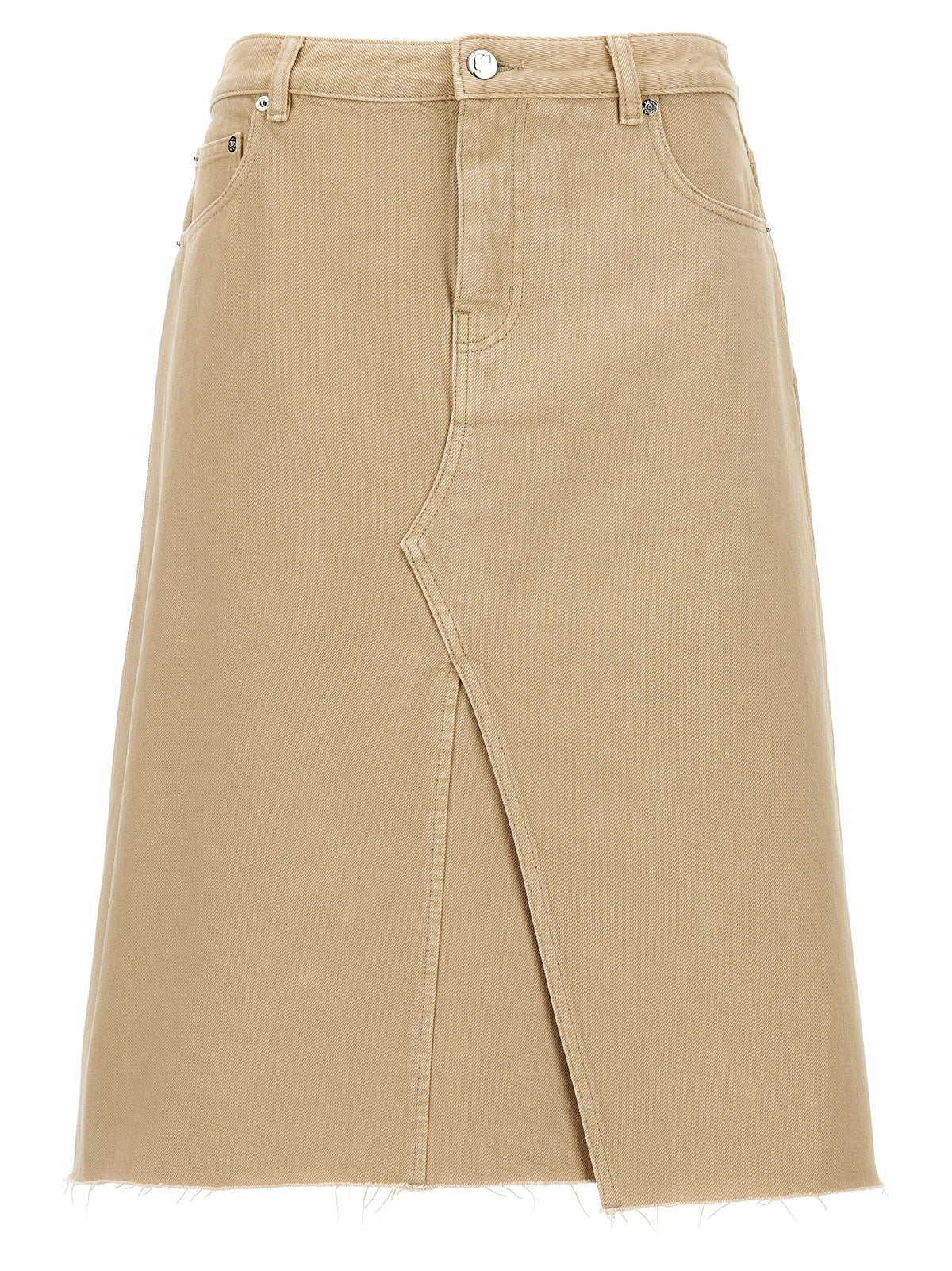 Tory Burch Deconstructed Midi Skirt Beige