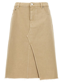 Tory Burch Deconstructed Midi Skirt Beige