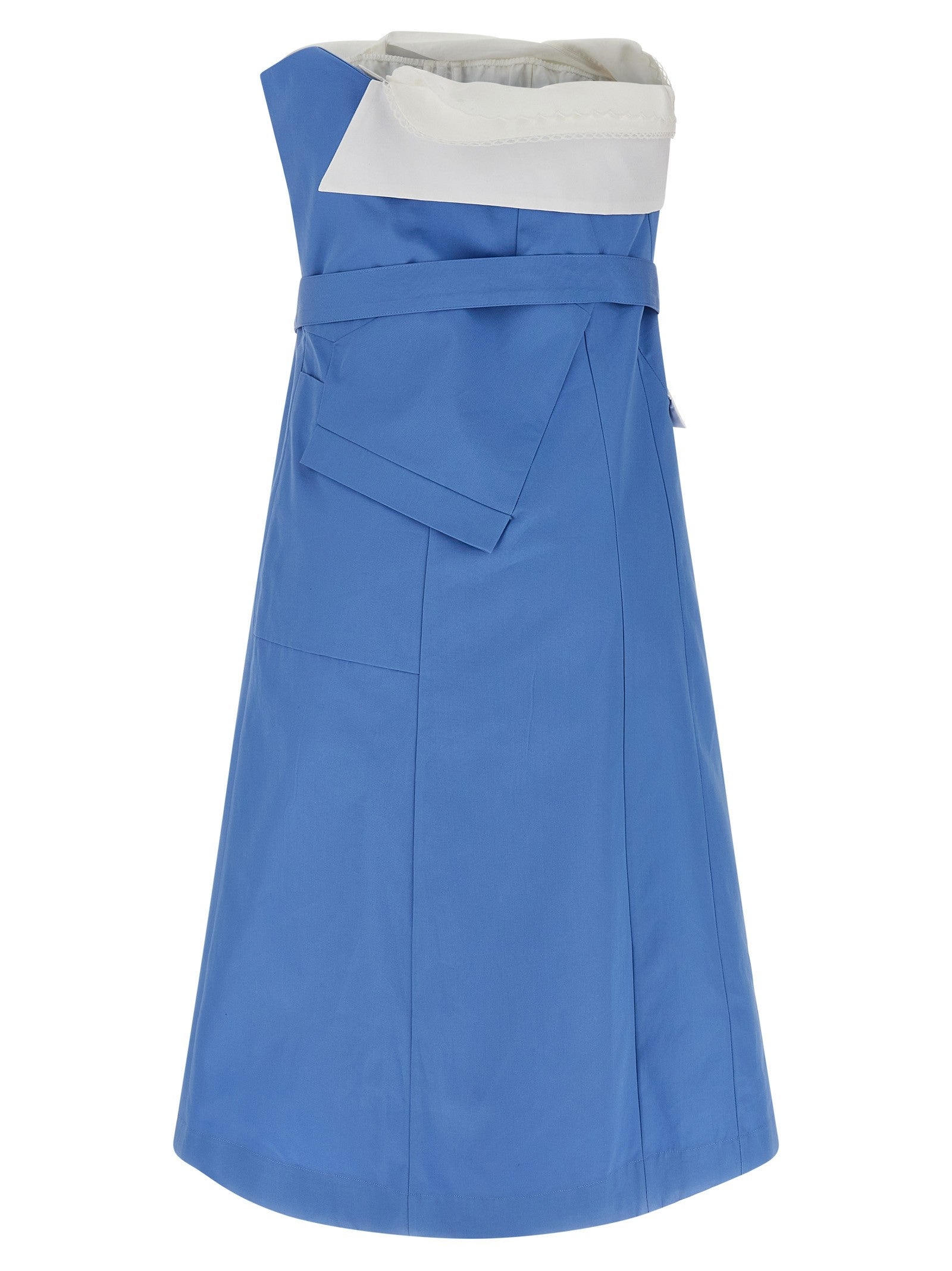 Miu Miu Deconstructed Mini Dress Blue