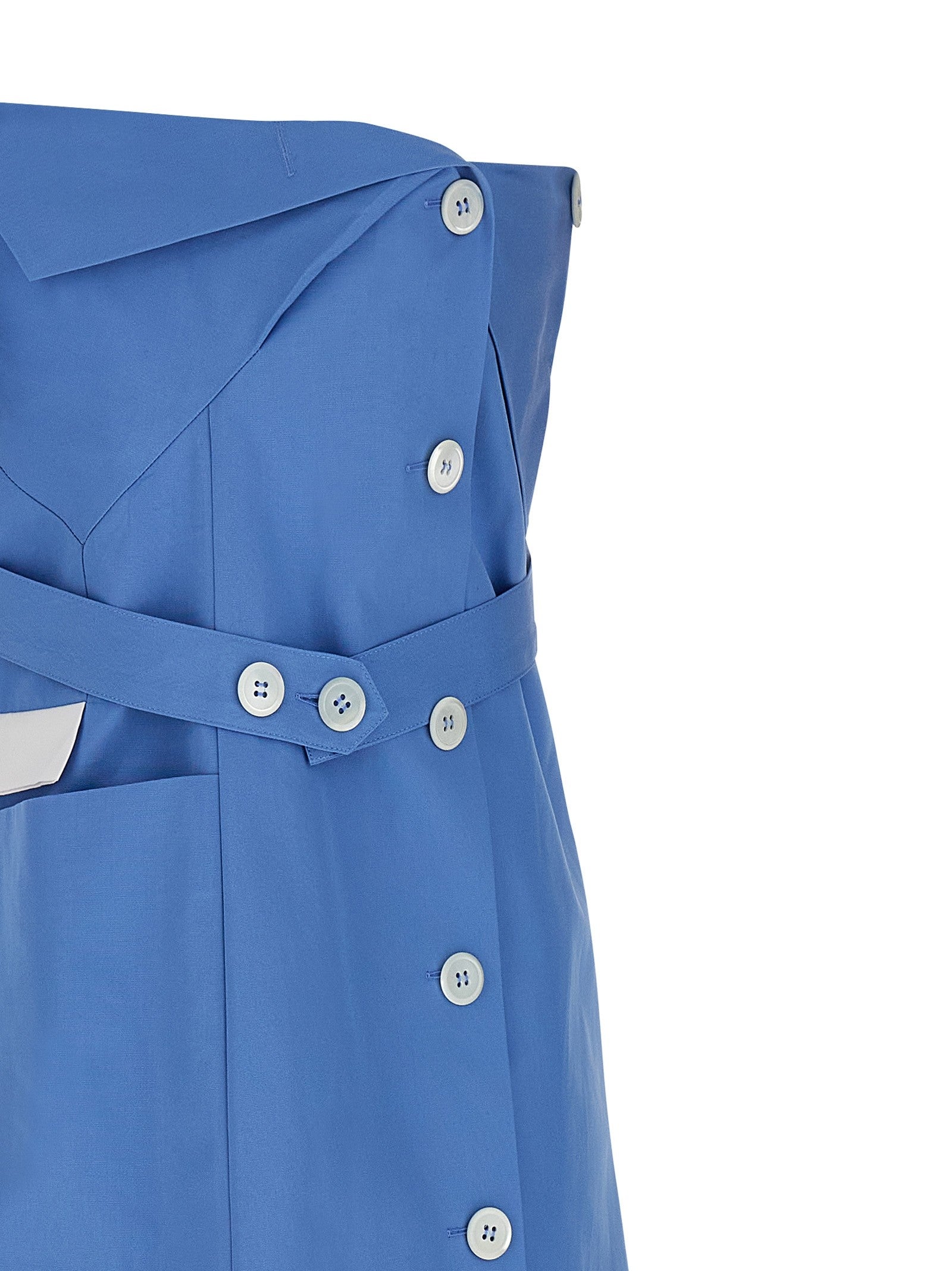 Miu Miu Deconstructed Mini Dress Blue