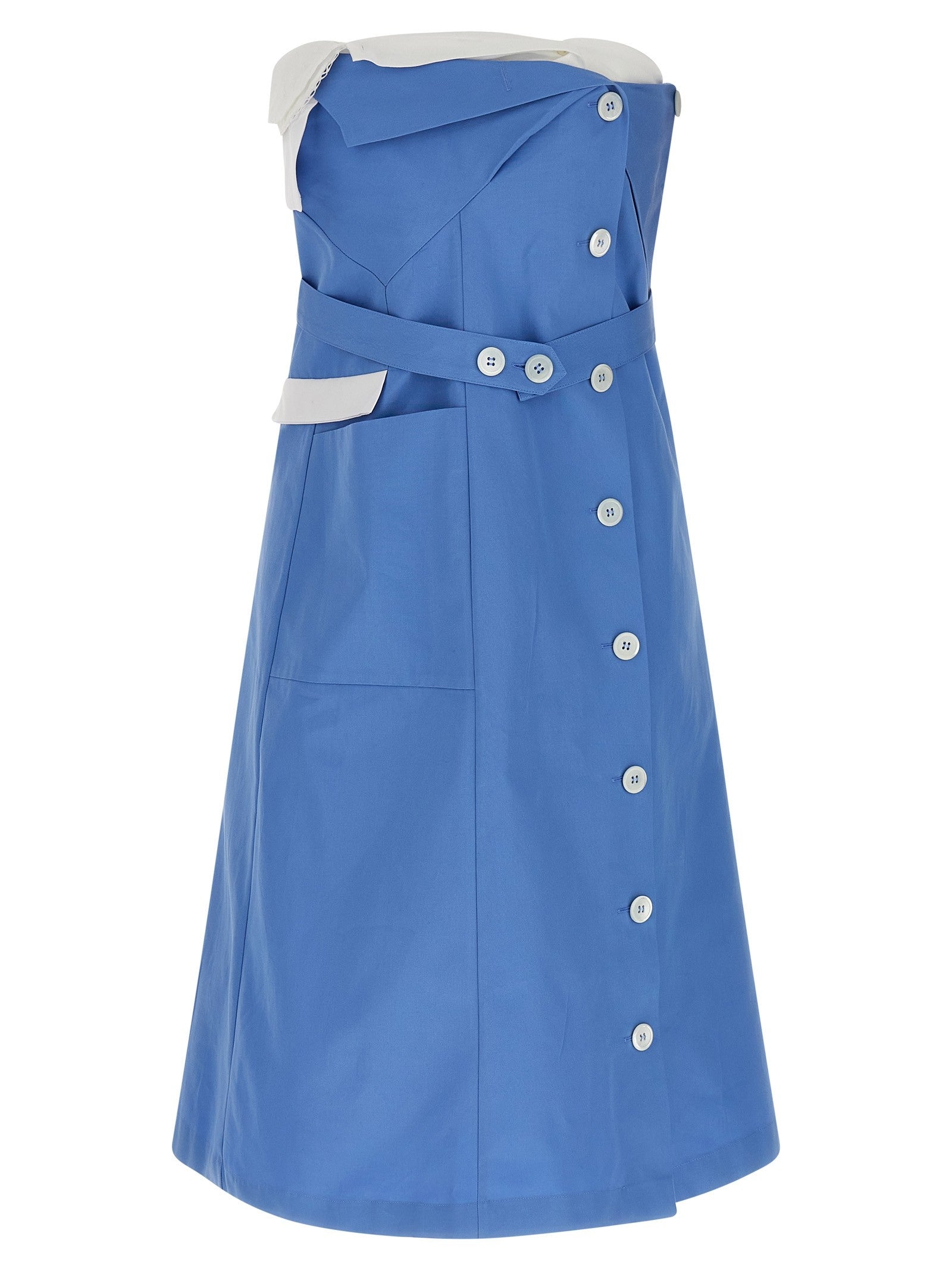 Miu Miu Deconstructed Mini Dress Blue