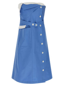 Miu Miu Deconstructed Mini Dress Blue