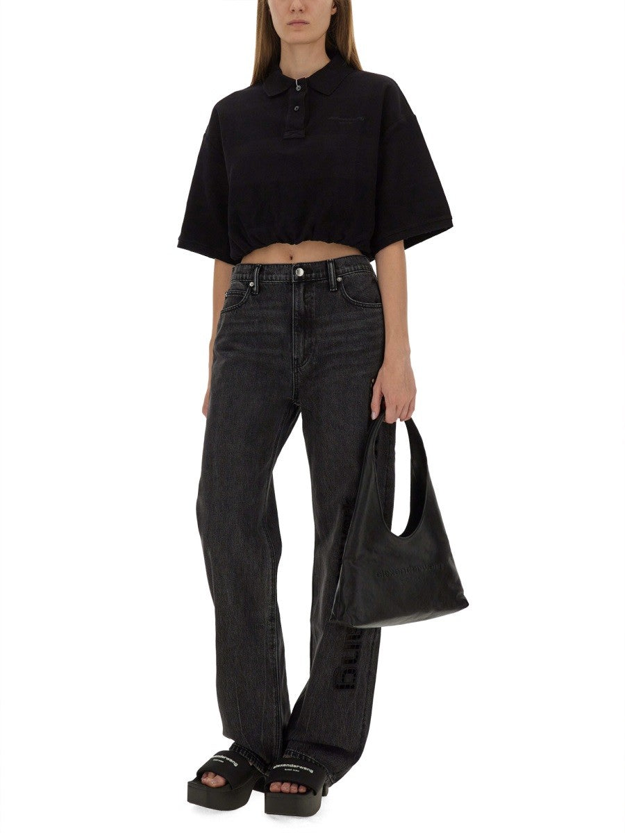 alexanderwang Women's Deconstructed Polo Black