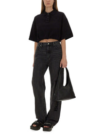 alexanderwang Women's Deconstructed Polo Black