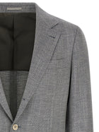 Brunello Cucinelli Men's Alpaca and Silk Chevron Blazer Ceruleo, view 3