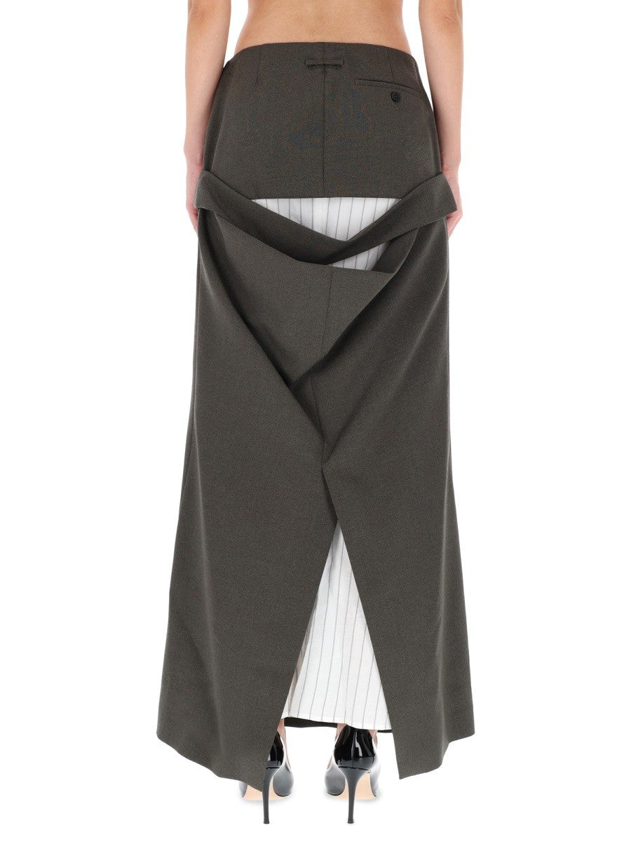 Jean Paul Gaultier Women's Deconstructed Skirt Grey