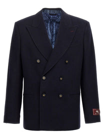 ETRO Decorative Basting Blazer Blue