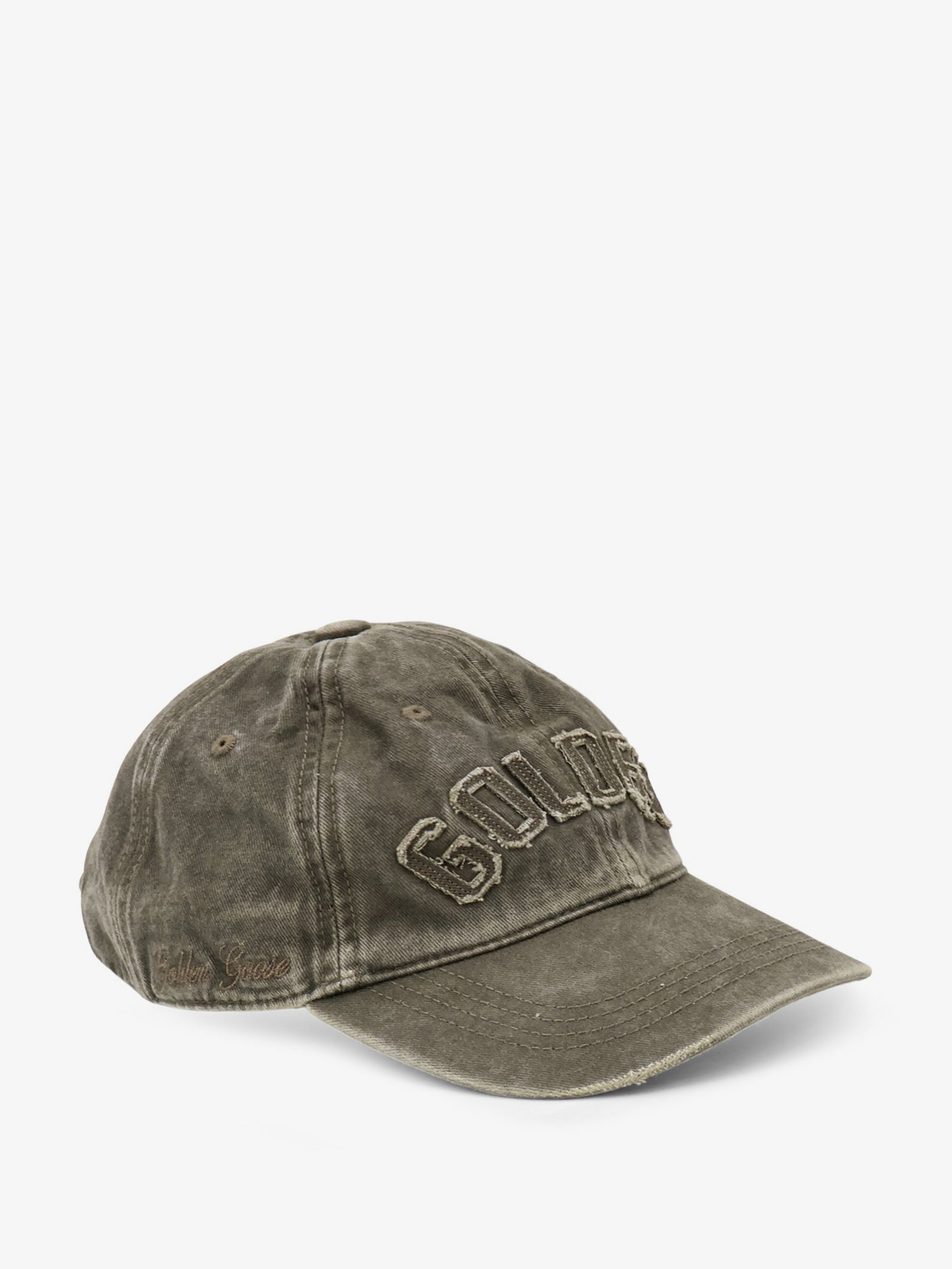 Golden Goose Men's Decostructed Washed Cotton Baseball Cap DARK KALAMATA